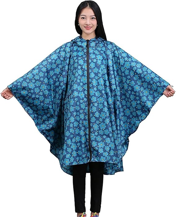 Amazon レインポンチョ レディース Wemiu レインコート おしゃれ 女性 大人 雨合羽 かっぱ 自転車 通学 通勤 レインウエア ポンチョ かわいい 撥水 軽量 防風 防水 雨具 アウトドア 収納袋 ハナブルー レインコート ポンチョ 通販