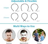 Hanyousheng Pack of 3 Metal Hair Bands Black Wave Headband Unisex view 4