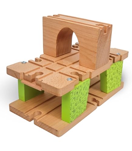 Plataforma Giratoria De 4 Vías Para Tren De Madera - Accesorio Ferroviario Para Adolescentes