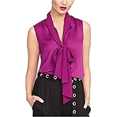 Rachel Roy Womens Tie Neck Pullover Blouse, Purple, Small