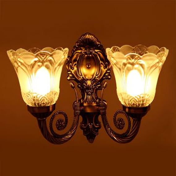 Prop It Up Sfl Antique Look Portuguese Style Double Lamp Wall Light, (27Cmx27Cmx13Cm),Brown Antique