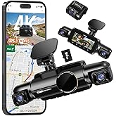 Dash Cam Front and Rear, 4K UHD Dash Camera for Cars, 360° 4 Channel Car Camera, 5GHz Wi-Fi GPS, Voice Control, CPL Filter, D