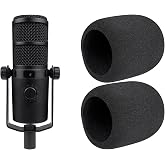 SOULWIT 2Pcs Pop Filter for MAONO PD400X - Black | Windscreen for MAONO PD400X Microphone