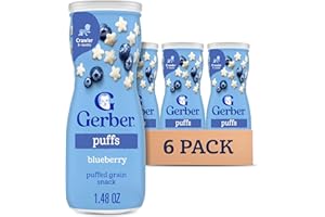 Gerber Baby Snacks Puffs, Blueberry, 1.48 Ounce (Pack of 6)
