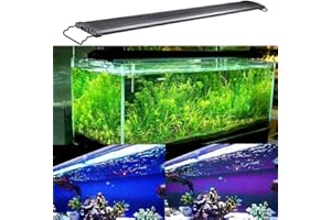 KZKR Aquarium Hood Lighting Fish Tank Light 48-60 inch Lamp for Freshwater Saltwater Marine Blue and White Decorations Light 120-150 cm