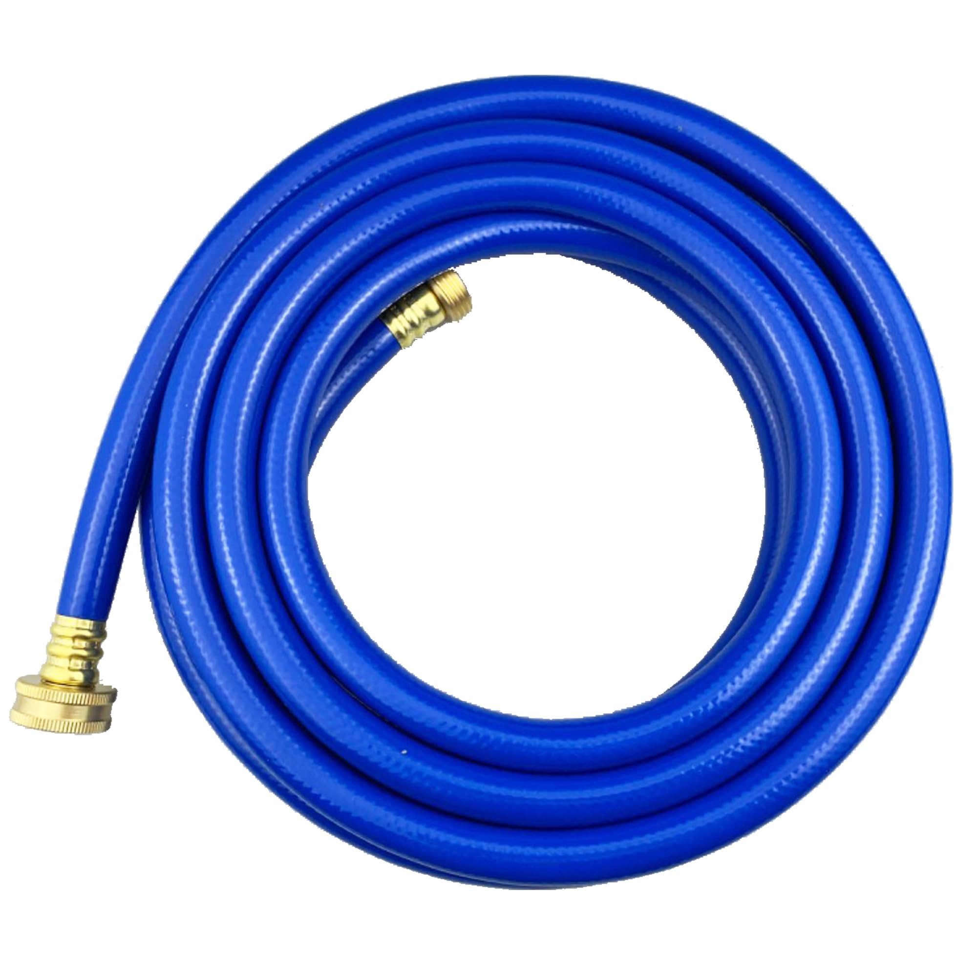 Photo 1 of Darnassus PVC Garden Hose 1/2 Inch Green Heavy Duty Water Hose with Solid Brass Fittings,No Leaking, Flexible,for outdoors,Lawns,Patio (20 FT, Blue, Brass Fittings)
