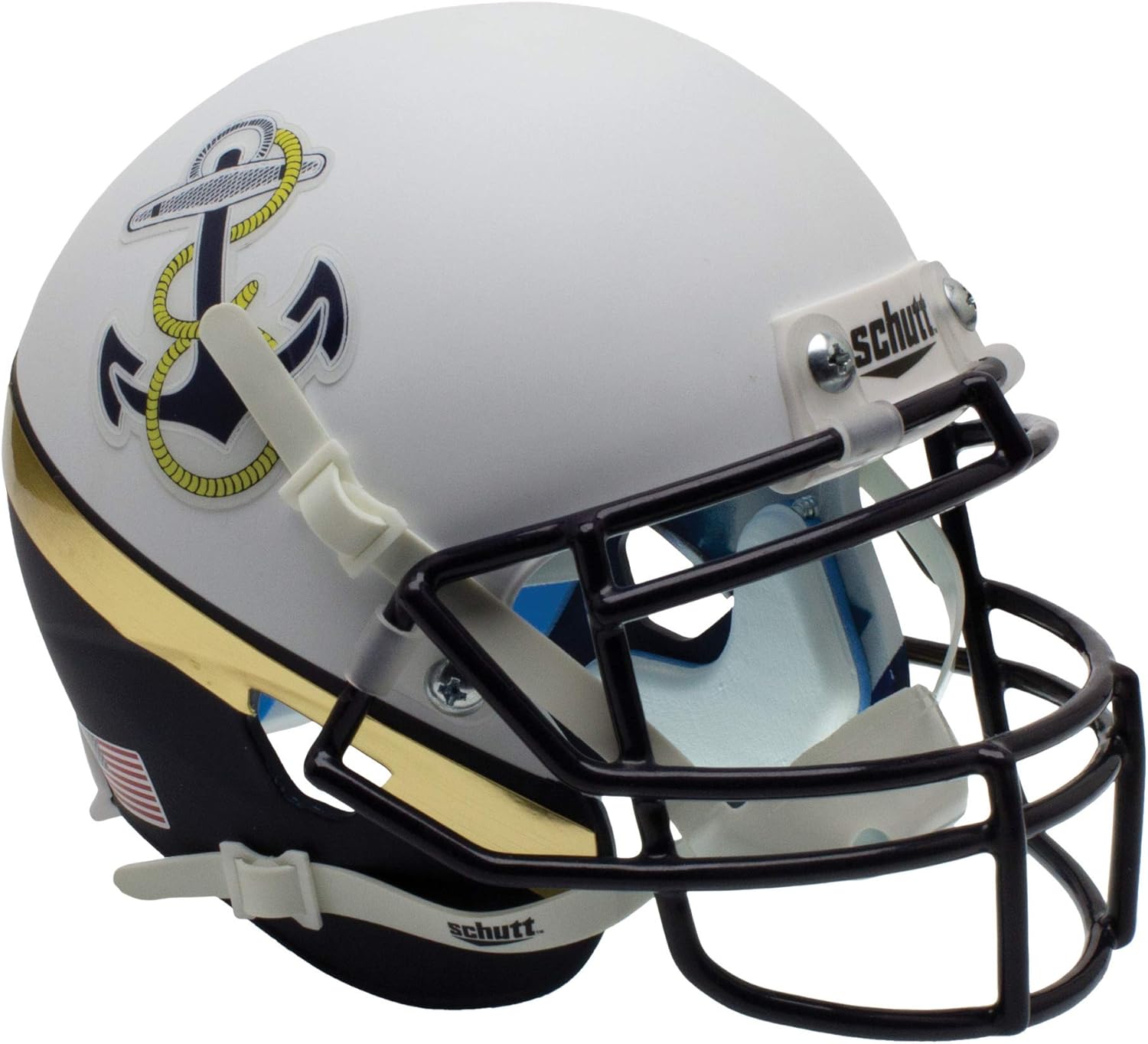 NCAA Navy Midshipmen WH Mini Helmet, One Size, White, Football Helmets