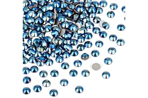 CMBYN Glue Fix Crystal Flatback Rhinestones Glass Diamantes Gems for Crafting Nail Art Crafts Decorations Clothes Shoes 2.8mm (ss10 2880pcs, Mine Blue)