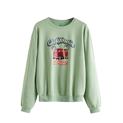 SheIn Printed Crewneck Long Sleeve Pullover Kuwait Ubuy