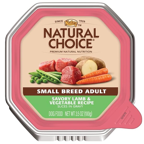 NATURAL CHOICE SMALL BREED ADULT SAVORY LAMB AND VEGETABLE RECIPE SLICES IN GRAVY DOG FOOD FLEX TRAY, 3-1/2-OUNCE