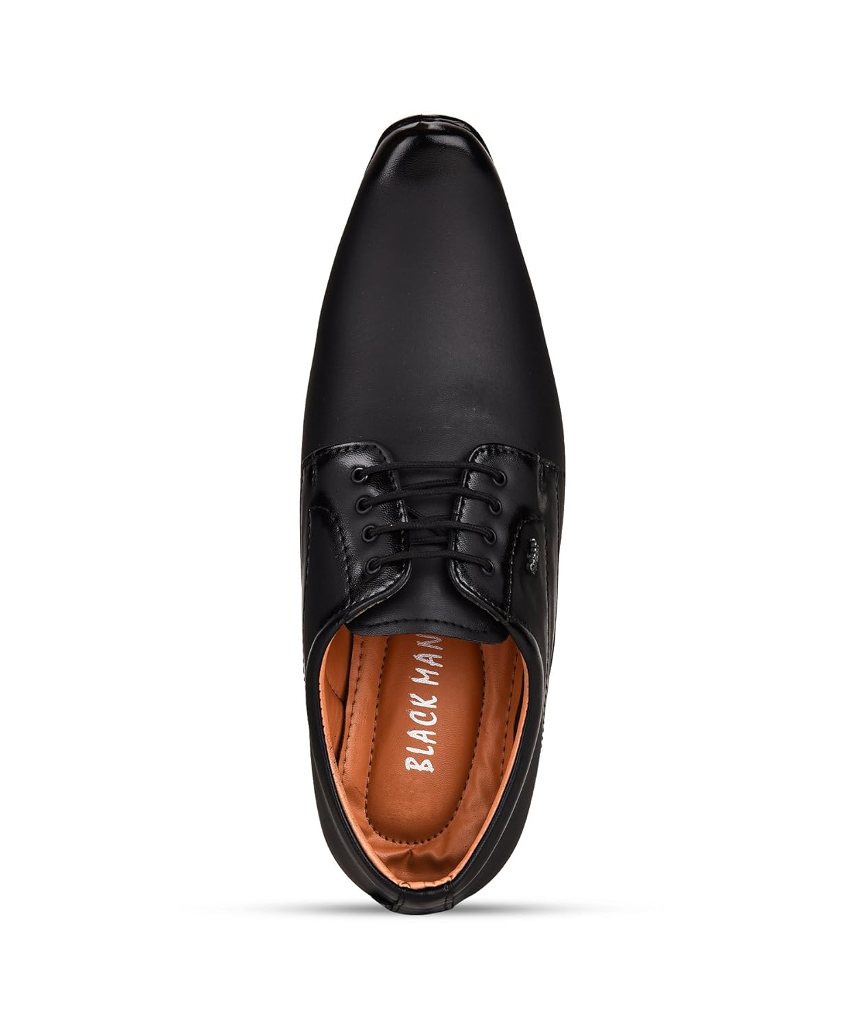 essence men's black formal synthetic lace-up shoes