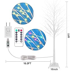 8FT Lighted Birch Tree with 210 LED Warm White and