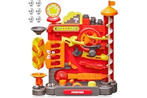 PAMEXIN Marble Maze Challenge Toy for Kids Ages 5+, Marble Run Puzzle with 3 Control Levers, 7 Difficulty Levels & 6 Steel Balls Educational STEM Gift for Boys & Girls