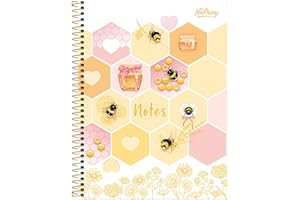 Hilroy Spiral Hardcover Notebook, 160 Ruled Pages/80 Sheets, 10-7/8" H x 7-7/8" W, Honeybees Pattern on Cover, Stickers Inclu