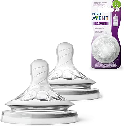 Philips Avent Natural Teat 1 Month+ Slow Flow Anti-Colic Pack of 2 SCF042/27