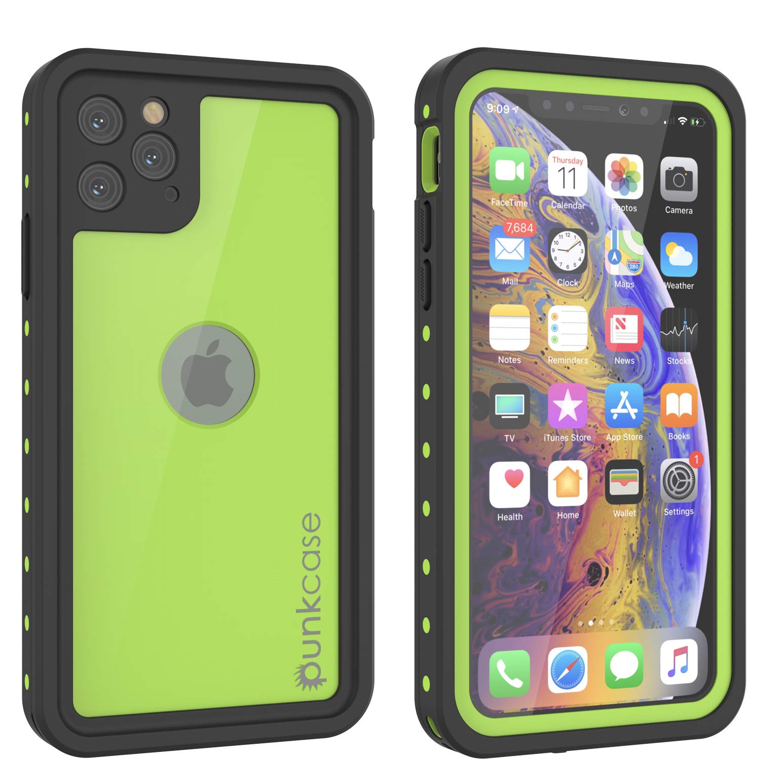 PunkCase iPhone 11 Pro Waterproof Case [StudStar Series] [Slim Fit] [IP68 Certified] [Shockproof][Dirtproof][Snowproof] 360 Full Body Armor Cover Compatible With Apple iPhone 11 Pro (5.8") [Green]