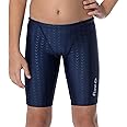 Flow Accelerate Swim Jammers for Boys - Size 21 to 32 Swimming Jammer Shorts in Black, Navy, and Blue