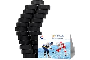 UNBEATABLE ENERGY Hockey Pucks 25 Pack, Hockey Puck (Black), Official Hockey Pucks for Practicing and Classic Training, Ice Hockey Pucks Diameter 3", Thickness 1", 6oz, Hockey Pucks Bulk