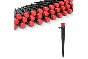 Pawfly 30 Pcs Drip Irrigation Emitters, Drip Emitters for 1/4" Drip Irrigation Tubing, Sprinkler Heads with Adjustable 360 De