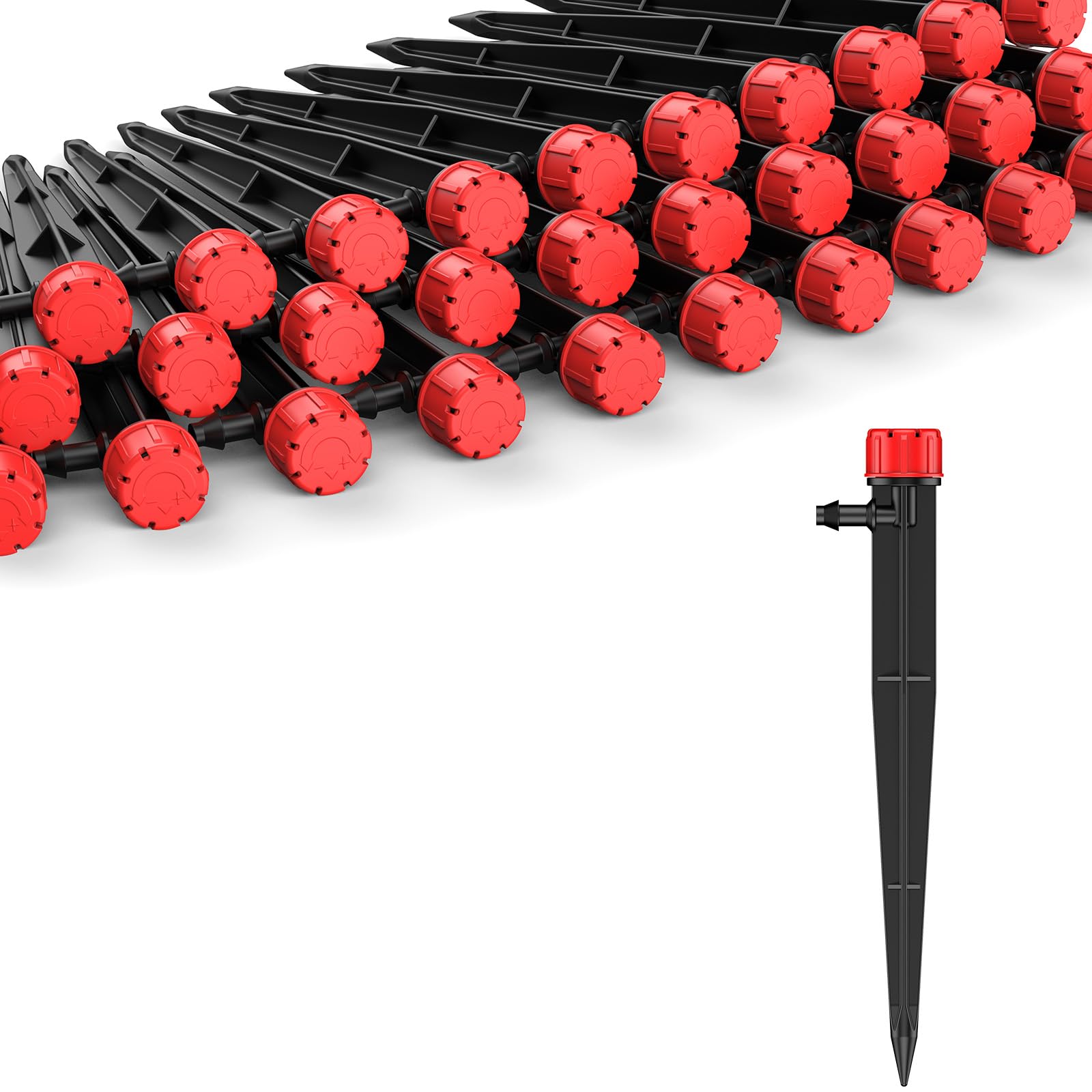 Photo 1 of ***ONLY 22*** Pawfly 60 Pcs Drip Irrigation Emitters, Garden Drippers for Plants Watering System, Sprinkler Heads with Adjustable 360 Degree Water Flow, Drip Emitters for 1/4" Drip Irrigation Tubing