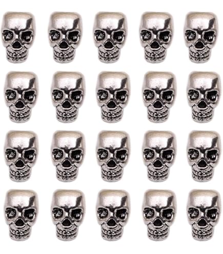 Amazon.com: QTMY 4mm Hole Macroporous Skull Metal Spacer Beads for
