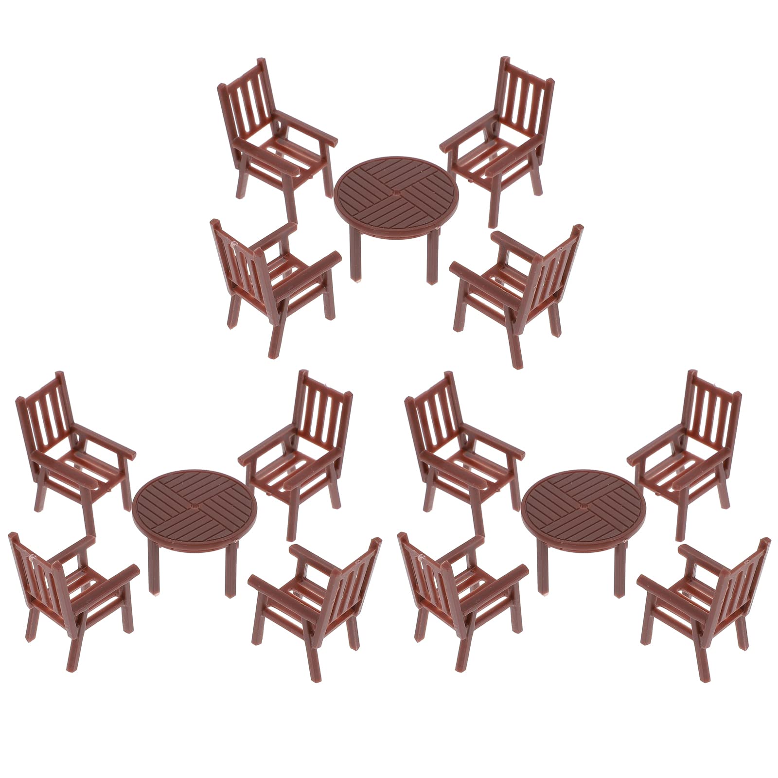 Photo 1 of Toyvian 3 Sets Dollhouse Miniature Furniture Mini House Table and Chair Models Set 1: 30 Plastic Furniture Toy for DIY Fairy Garden Dollhouse Decoration Pretend Toys
