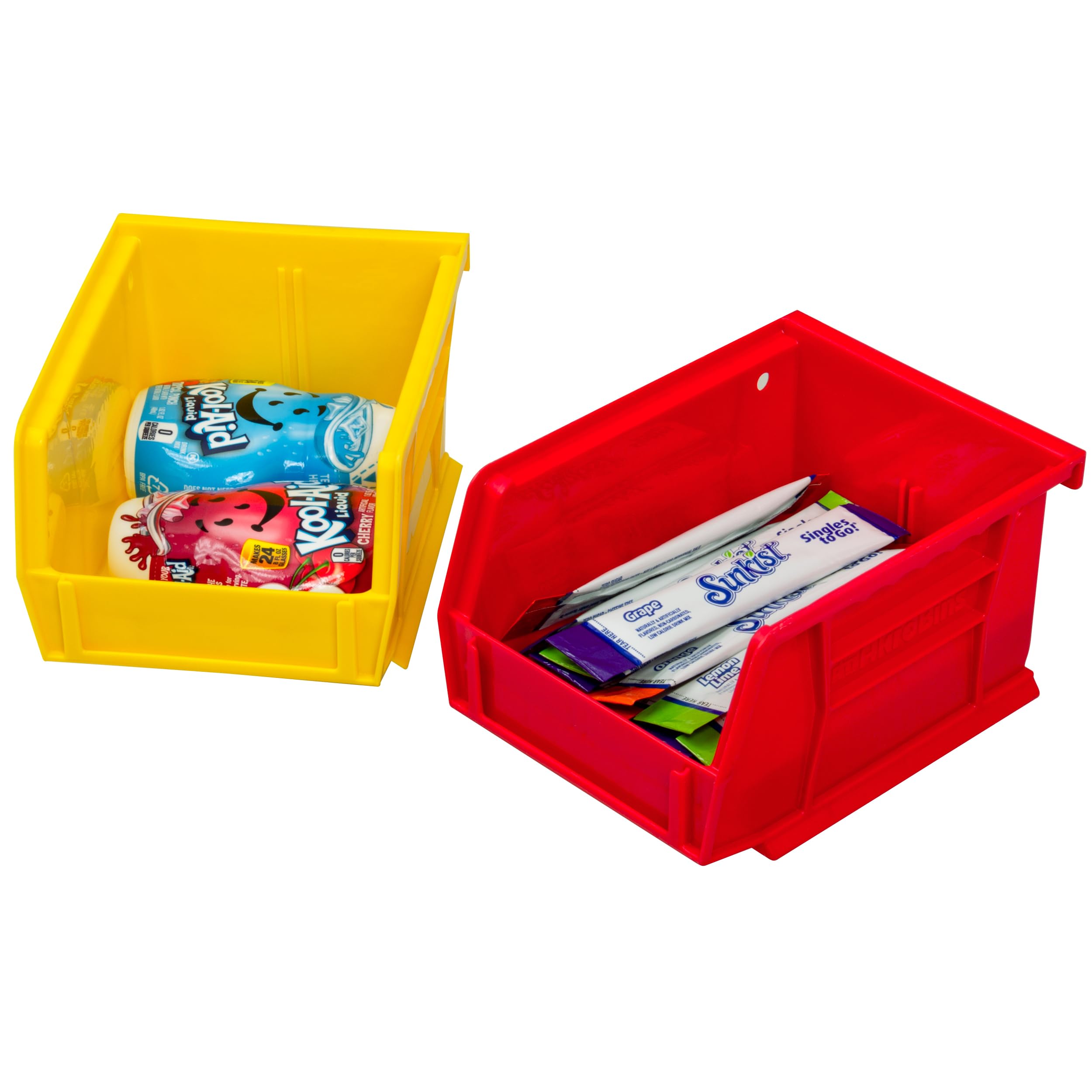 Akro-Mils 30210 AkroBins Plastic Storage Bins, Space-Saving Stackable Bins for Garage, Pantry, Craft Organization, 5-Inch x 4-Inch x 3-Inch, Red, 24-Pack