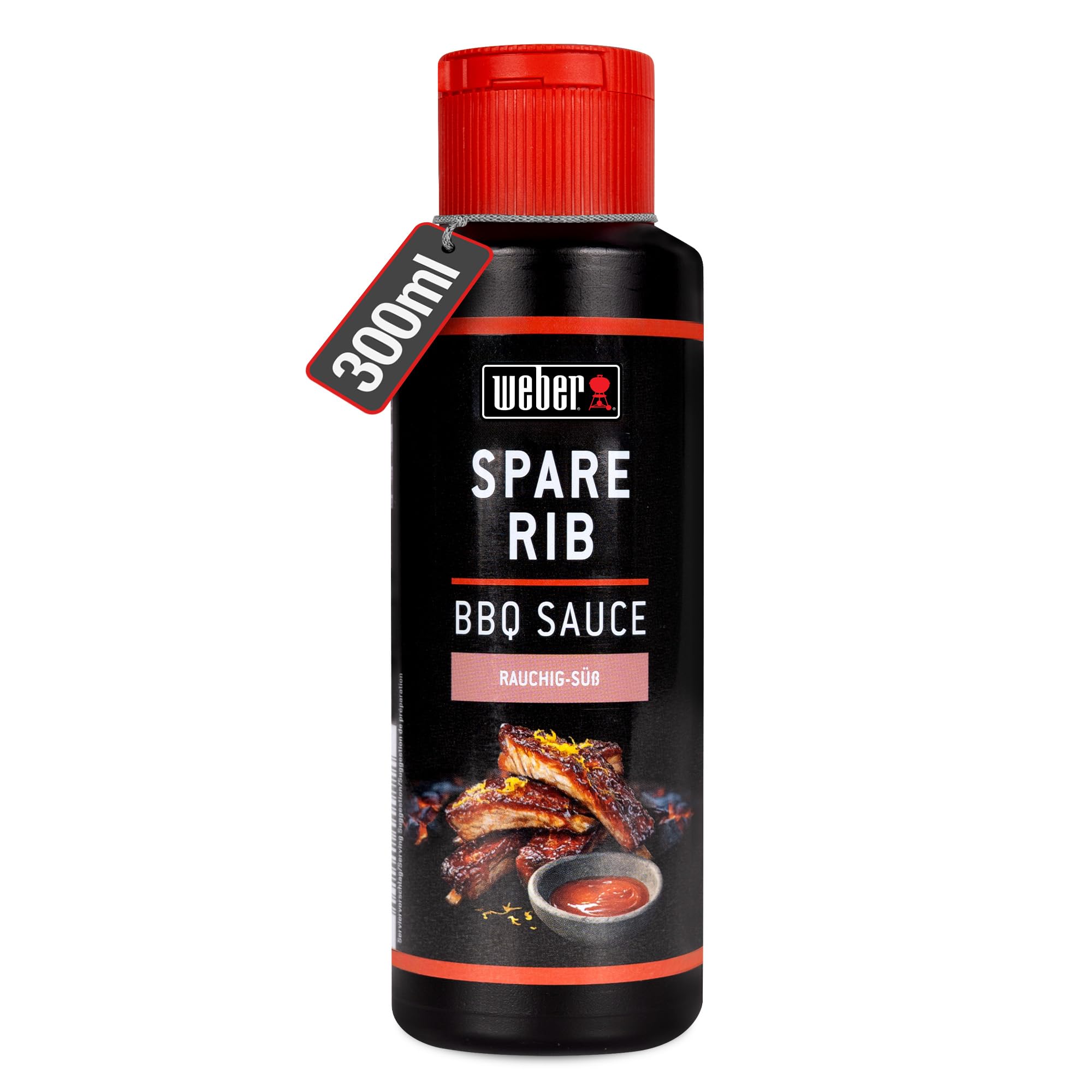 Weber Spare Rib BBQ Sauce 300 ml - Süßlich-rauchige Grillsauce für Spare Ribs, Pulled Pork & Hähnchen - Ideal zum Marinieren & Grillen - Grill Sauce glutenfrei, laktosefrei, ohne Konservierungsstoffe