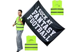 Cozypower 2 Pcs I Suck at Fantasy Football Set Include I Suck at Fantasy Football Vest and Flag Funny Award for Men Women