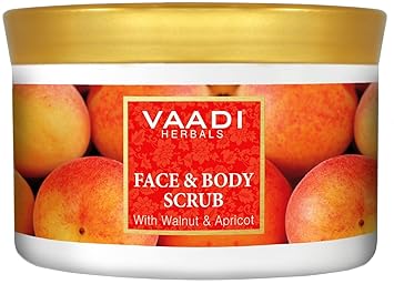 Vaadi Herbals Face and Body Scrub, Walnut and Apricot, 500g