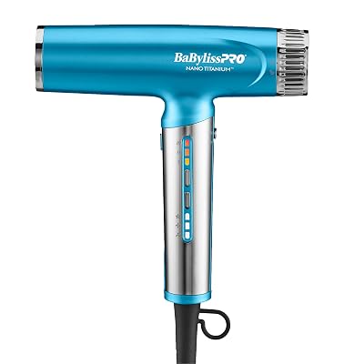 BaBylissPRO Nano Titanium Light Ionic High-Speed Hair Dryer with Diffuser, Portable Travel Blow Dryer, Professional Styling Tool Set, 9 Heat/Speed Settings, Dual Voltage, for All Hair Types