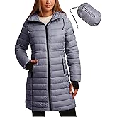 Steve Madden Womens Packable Puffer Jacket - Insulated Puffer Hooded Long Parka Coat - Quilted Warm Winter Jackets for Women