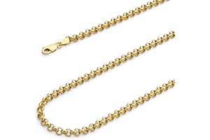 Wellingsale 14K Hollow Gold Rolo Chains (Select Options)