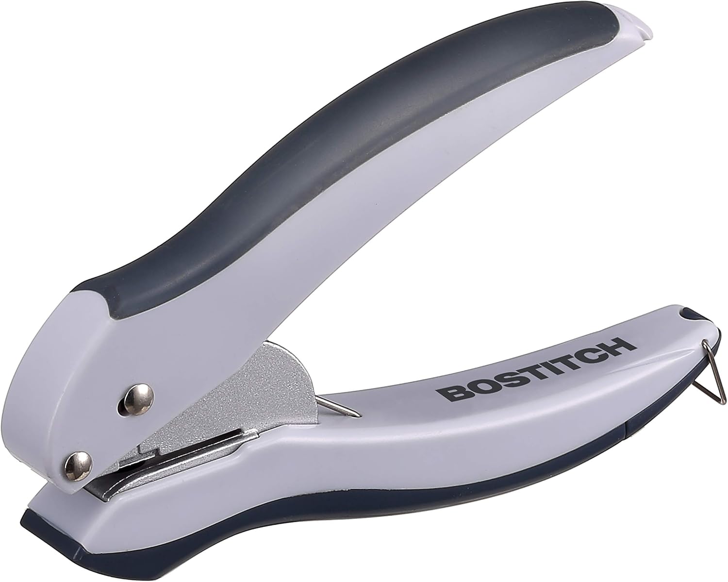 Bostitch Office EZ Squeeze One-Hole Punch, 10 Sheets, Gray/Blue (2402): Office Products