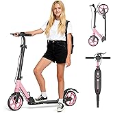 Kick Scooter with Dual Brakes for Kids Age 8+, Teens, Adults, Dual Suspension Foldable Lightweight Scooter with 8 Inch Big Wheels, Max Load 240 LBS Wide Deck
