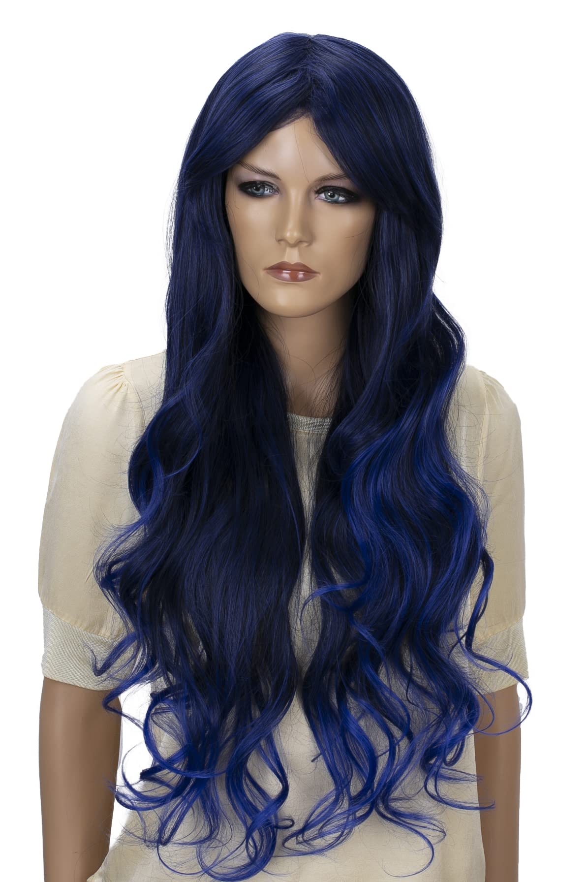 CAISHA Cosplay Fashion Wig Voluminous Long Hair Heat-Resistant Wavy Blue Mix FS836i โ image 1