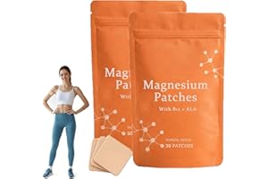 Magnesium Patches with Magnesium Chloride & Vitamin B12 by Avalaine, Topical Supplement for Nerve Support & Better Sleep, Non