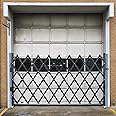 VEVOR Single Folding Security Gate, 51.57" H x 74" W, Steel Accordion Door, Flexible Expanding Barricade, 360 Rolling Scissor Gate With Padlock
