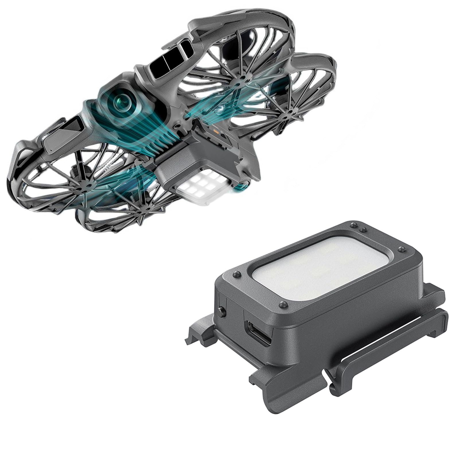 OURHZTB Night Flight Light LED Landing Gear for DJI NEO 2, Rechargeable LED Searchlight Fixed Spotlight 2-in-1 Kit Landing Gear Glowing Tripod Compatible with DJI NEO 2 Drone Accessories