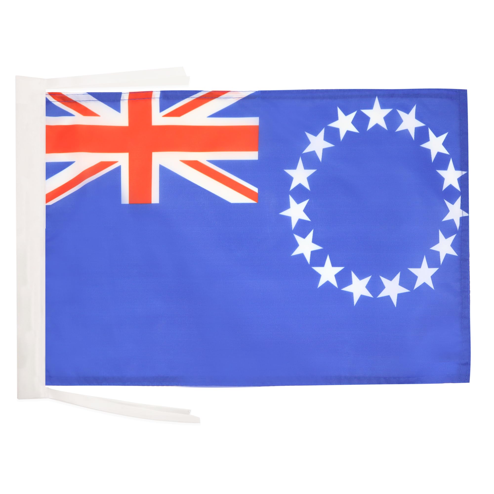 AZ FLAG - Cook Islands Flag - 18'' x 12'' - 100% Polyester Cook Islander Small Banner with Two Cords - Fade Resistant - Vivid Colors - 18x12 in - 45x30 Cm — image 1