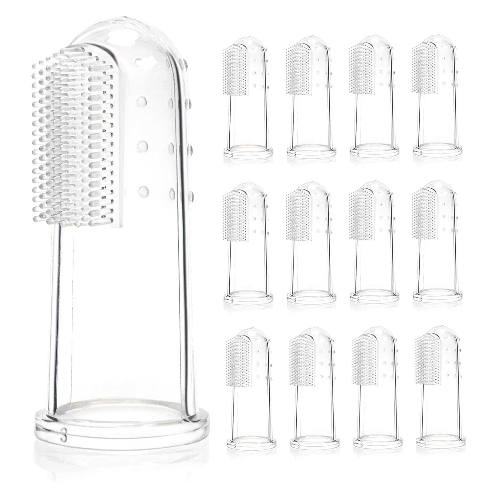 CVNRCLP Baby Toothbrush Set (12 Pack) - Soft Silicone Finger Toothbrush for Infants 0-2 Years, Ideal for Cleaning, Teething Relief, and Gentle Gum Massage