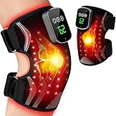 Red Light Therapy Knee Brace with Massage, 3 Vibration Knee Massager with 660nm 850nm Infrared Red Light, 5000mAh Cordless Electric Heated Knee Wrap for Knee Joint Elbow, Gift for Men Women