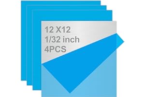 TELLYOUWIN 4PCS 12"x12"x1/32 Stainless Steel Metal Plates for Magnetic Mount Board Wall 20GA(0.80MM) 430 Stainless Steel Shim Stock Plates for Crafting, Kitchen, Office