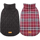 Kuoser Warm Dog Coat, Waterproof Dog Coats for X-Small Dogs, Adjustable Durable Doggie Winter Jacket Reversible Cozy Puppy Cold Weather Apparel from Small to Large Breed, Red XS