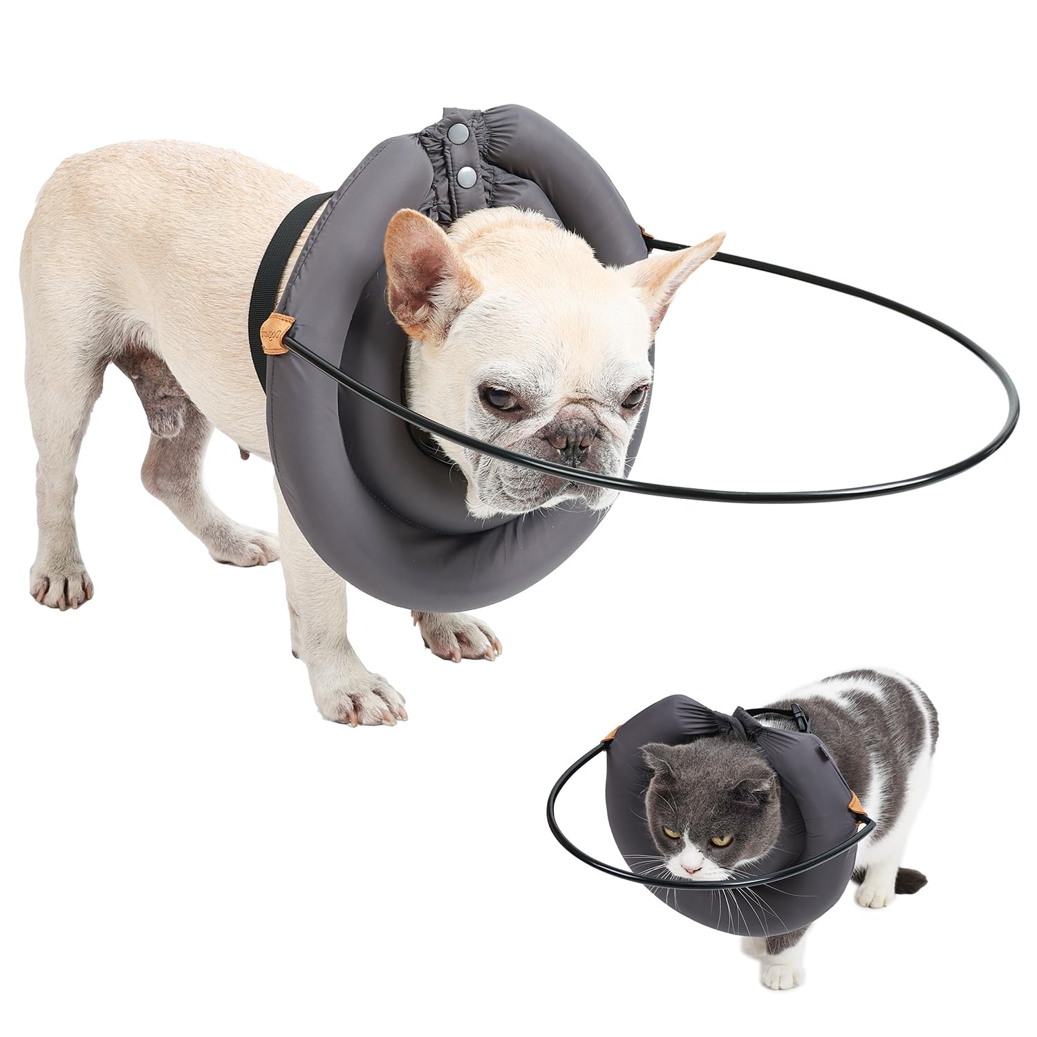 BT Bear Blind Dog Collar,Elizabethan Collar with Blind Dog Harness Guiding Device,Pet Prevent Collision Collar,Face Protection Pet Safe Accessories for Cats Small Dogs (S)