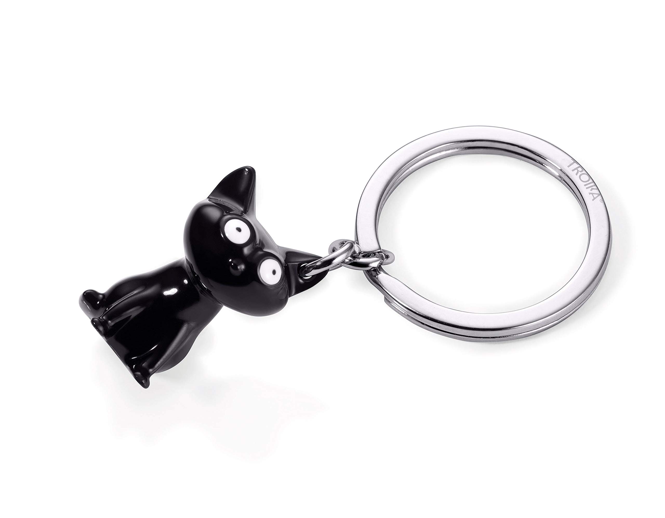 Troika Felix The cat – KR16-22/BK – Keyring – cast Metal, cast Metal/Enamel– Shiny – Chrome Plated – Black – Troika Original