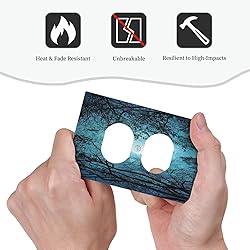 Spshian Outlet Covers Teal Full Moon Forest 1 Gang