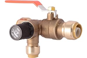 SharkBite 3/4 Inch Thermal Expansions Relief Ball Valve, Push to Connect Brass Plumbing Fitting, PEX Pipe, Copper, CPVC, PE-R