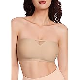HBselect Strapless Bras for Women Seamless Non-Slip Silicone Padded Bandeau Bra Comfort Wireless Tube Top Bralette