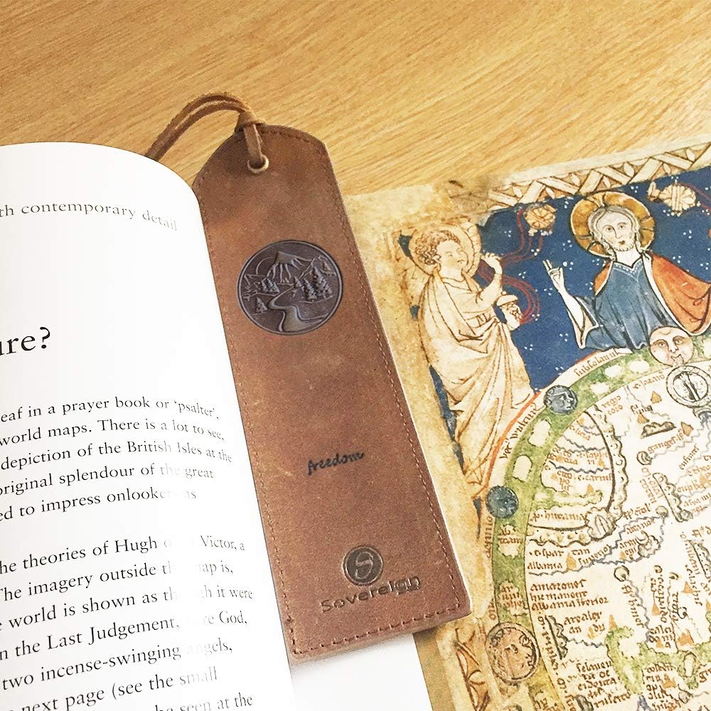 Leather Bookmark Handmade, Genuine Crazy Horse Pack of 2 Leather Bookmarks with Unique Mountain Design - Image 4